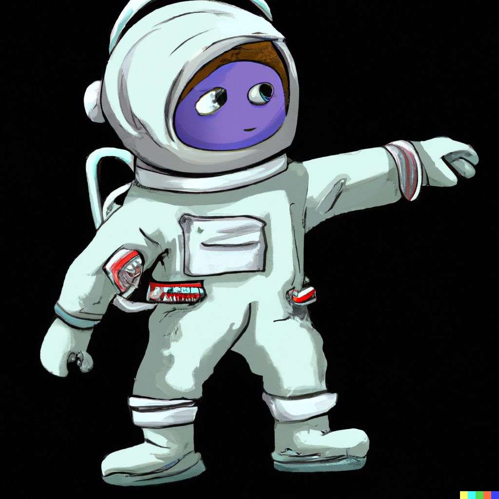 an astronaut, digital art, caricature
